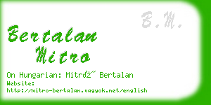 bertalan mitro business card